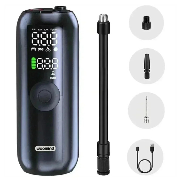 Woowind Tire Inflator Portable Air Compressor Bike Pump - Picture 1 of 11